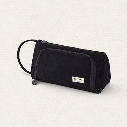 Modisches Aufbewahrungs-Federmäppchen aus Cord, geräumiges und langlebiges Design mit mehreren Fächern, tragbares Design, Schulbürobedarf.