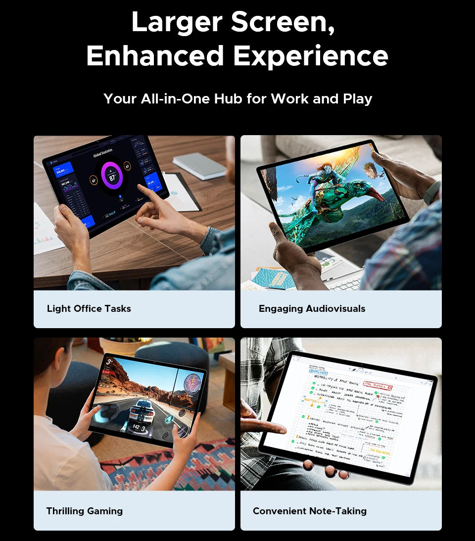 Global Version DOOGEE Tab E3 Max Tablet PC Android 15 Gemini AI 14'' 2.1K Screen 8GB RAM 256GB 13500mAh Large Battery Smart Pad.