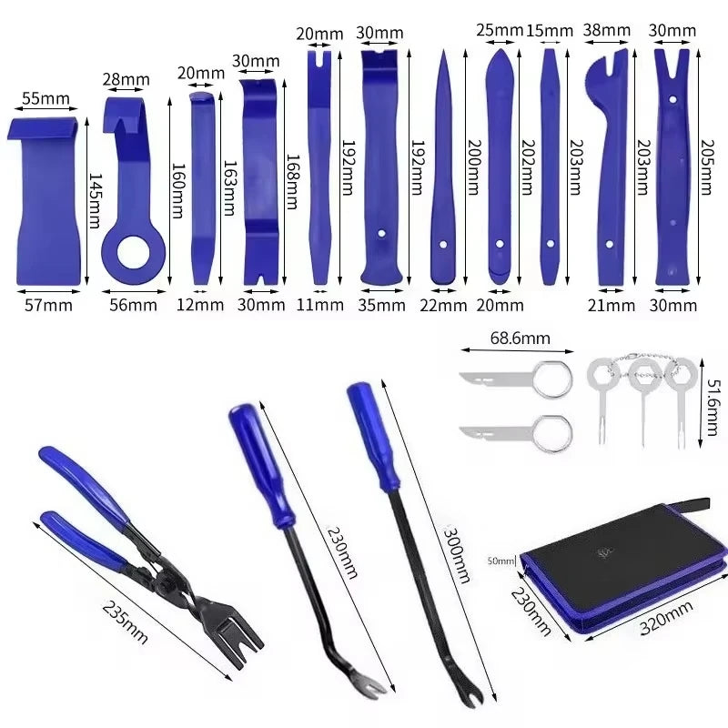 Auto Werkzeugset Tür Armaturenbrett Radio Panel Demontage Innenraum Kunststoffclips Reparatur Installationskit langlebig und praktisch für Auto-Innenausstattung