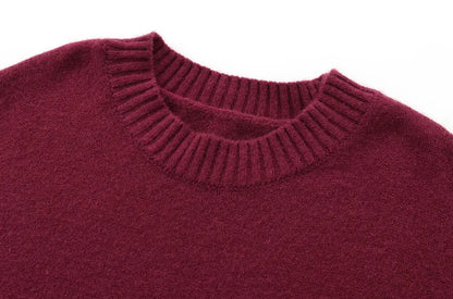 TRZA-Damen Soft Touch Übergroßer Strickpullover, O-Ausschnitt, lange Ärmel, weibliche Pullover, schicke Tops, Mode