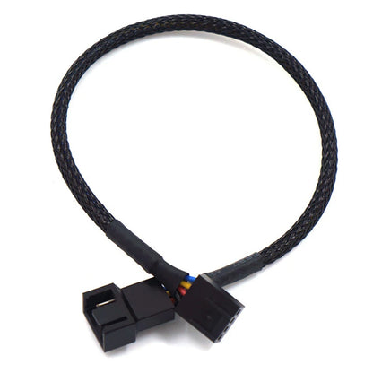 New 4 Pin Pwm Fan Cable 1 To 4/3/2/1 Ways Splitter Black Sleeved 27cm Extension Cable Connector Pwm Extension Cables.