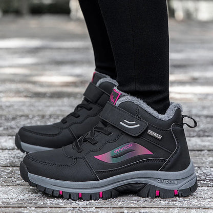 Unisex Winter Cotton Shoes Thick Soled Leather Warm Comfortable Snow Walking Casual Shoes Lightweight Outdoor High Top Boots.