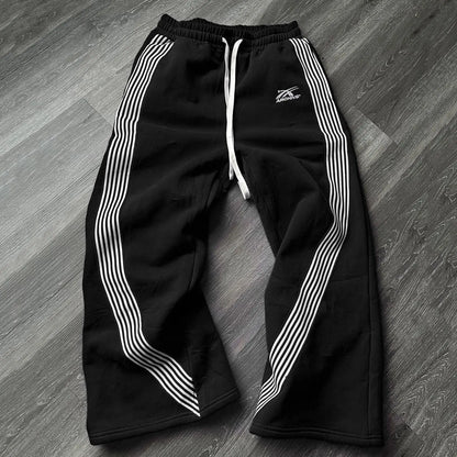 Y2K Retro Gerade Hosen Trainingsanzug Streetwear Hosen Personalisierte Hose Bein Zipper Stickerei Hip Hop Casual Jogger Männer Hosen