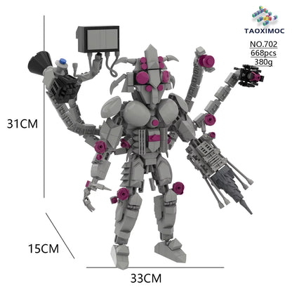 Moc Skibidi Toilet Action Figures builing blocks,Camerman Titan Speakerman Surveillance Man TVMan Boys Bricks Toys For Kids Gift
