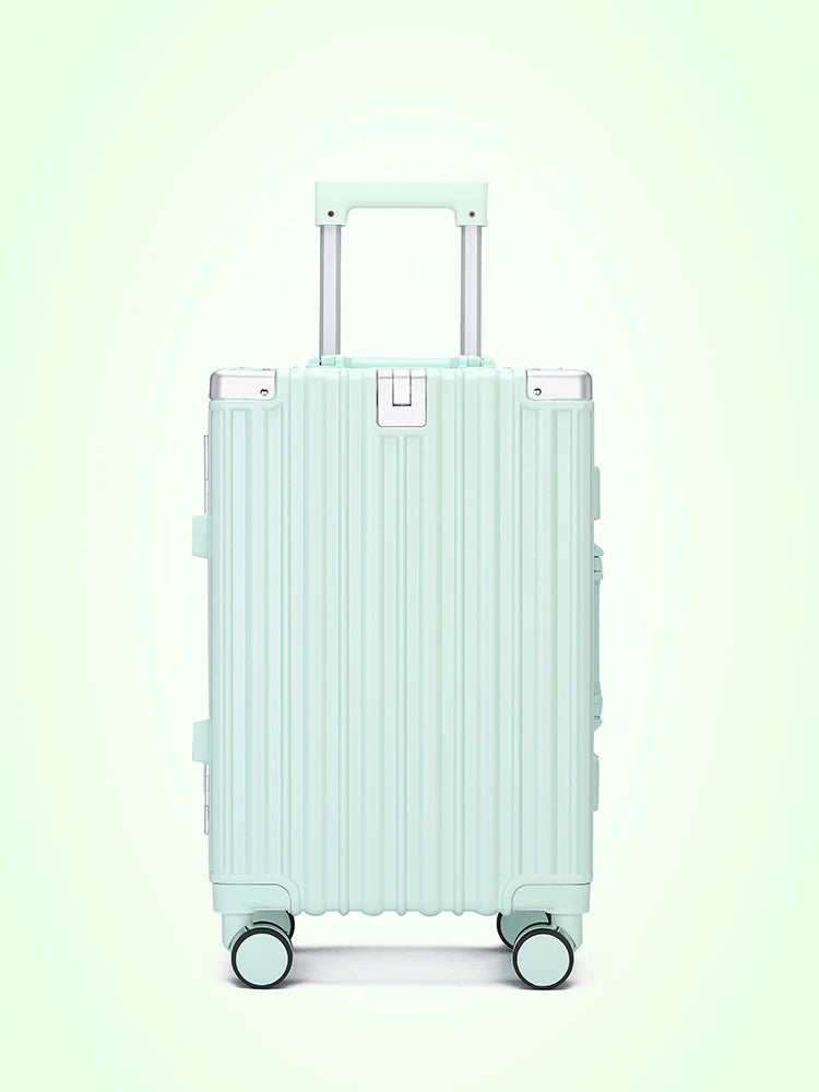 Studentenkoffer mit Aluminiumrahmen, großes Fassungsvermögen, Trolley-Koffer, neue, starke und langlebige Passwortbox, Herren- und Damen-Universalrad.