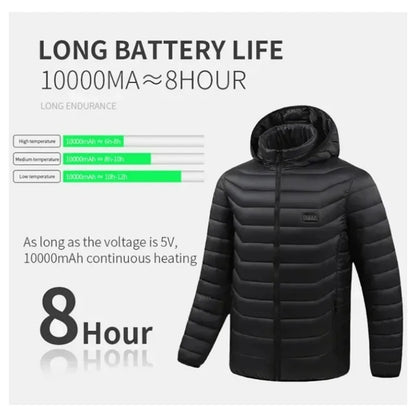 21 Areas Heating Jacket Men Winter USB Electric Heated Coat Functional Self Heating Clothes Outdoor Snow Ski Thick Padded Jacket.