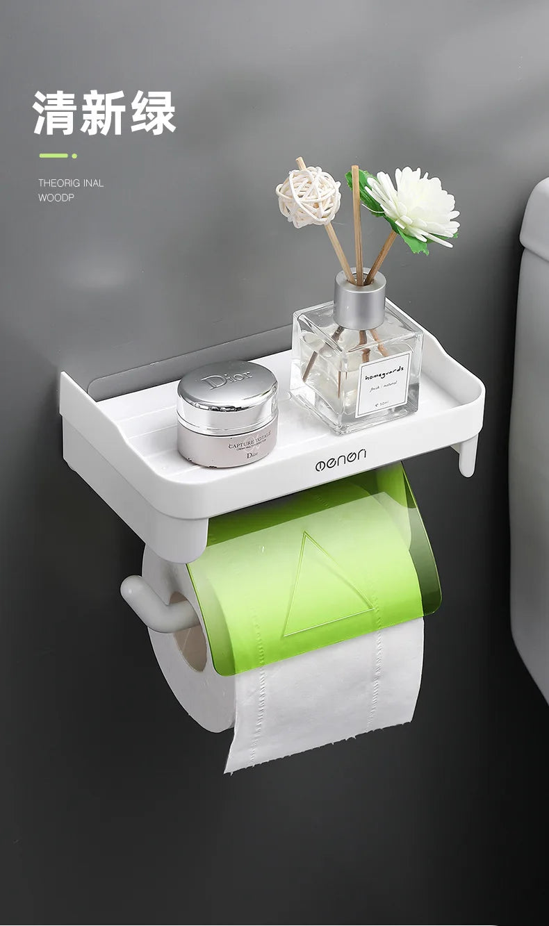 Wand Halterung Toilettenpapier Halter Top Kleinigkeiten Lagerung Kunststoff Wasserdichte Rollen Papier Lagerung Rack Badezimmer Tissue Organizer Regale