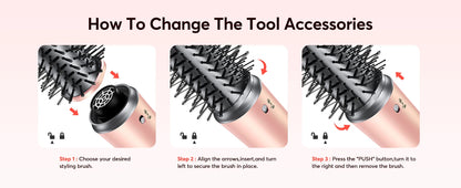 Bopcal 5 In 1 Hair Dryer Hot Air Comb Electric Hair Curling Iron 1200W High Speed Blower Multifunctional Styling Tools Hairdryer