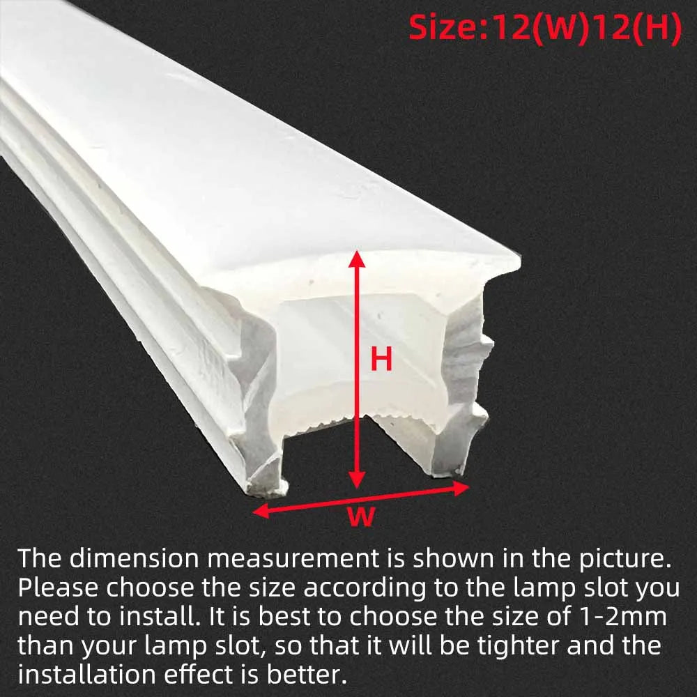 1-5M Recessed White Silicone Tube Border Led Neon Flexible Channel Holder Easy Install Waterproof Dustproof DIY Special-shaped.