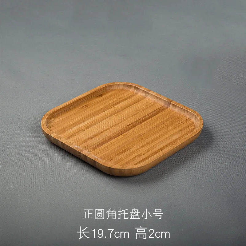 Heavy Bamboo Tray Rectangular Home Living Room Tea Tray BBQ Plate Fruit Snacks Bread Tray
