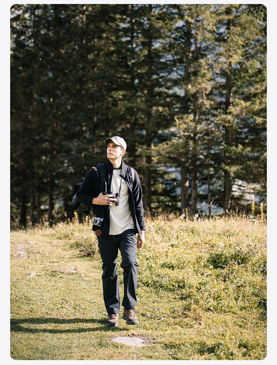 SIMWOOD 2025 Autumn Winter Men's Anti Static Polar Fleece Jacket 300gsm Anti-Electricity Coat Regular Fit Warm Fleece for Daily.