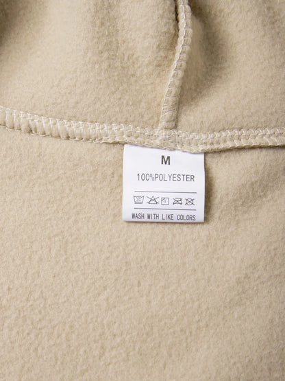 Autumn Winter Polar Fleece Warm Hooded Jacket Mens Full-Zip Up Windproof Hooded Coat Outdoor Loose Casual Fleece Sweatshirt.