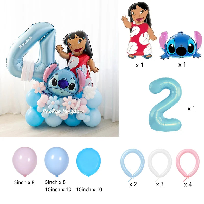Lilo & Stitch Themenballons Sitich Aluminiumfolienballon Kindergeburtstag Party Dekoration Babyparty Geschenke Zubehör.