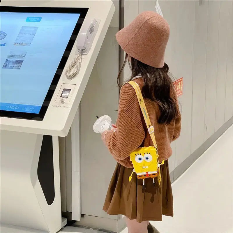 New Original cartoon SpongeBob SquarePants Kids Shoulder Bags Girl and Boys Cute gift Bag.