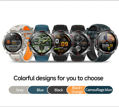 2025 New Outdoors Sports Military GPS Smart Watch 3ATM Waterproof Built-in Dual-Band GPS Compass Altimeter Swimming Smartwatches