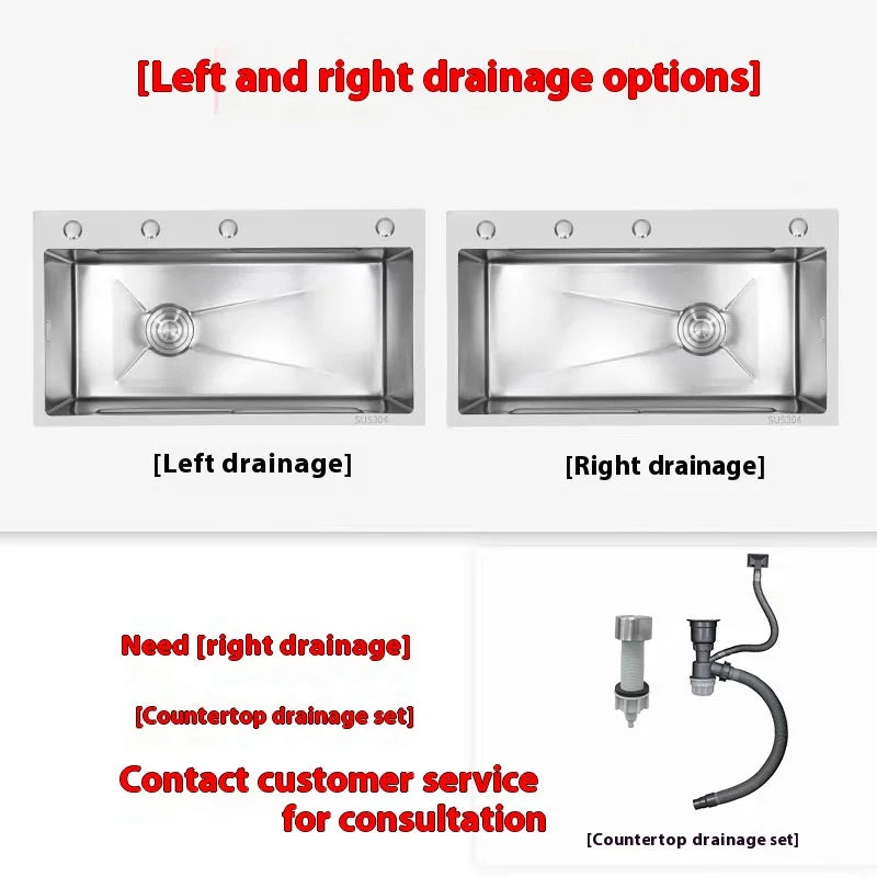 Stainless Steel Kitchen Sink Rice Grain Embossing Large Single Slot Household Wash Dish and Wash Vegetable Bowl Undermount Basin