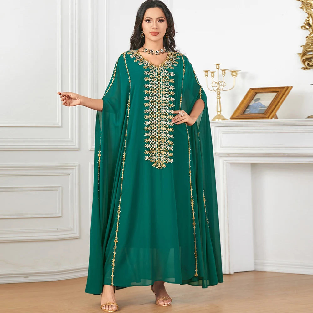 Morocco Kaftan Luxury Dubai Abaya Women Muslim Cloak Dress Eid Djellaba Caftan Islam Jalabiya Arabic Robe Vestidos Abayas Kebaya.