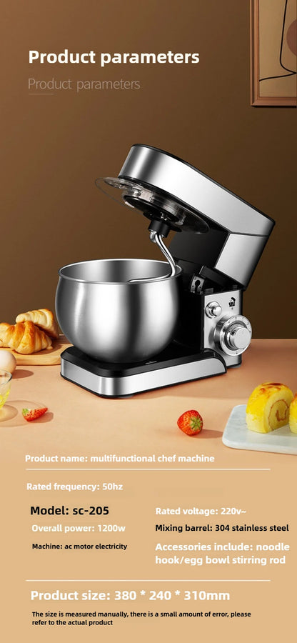 220V Household Electric Dough Mixer Automatic Home Mixer Egg Beater, Kneading Machine, Blender Kitchen Stand Mixer
