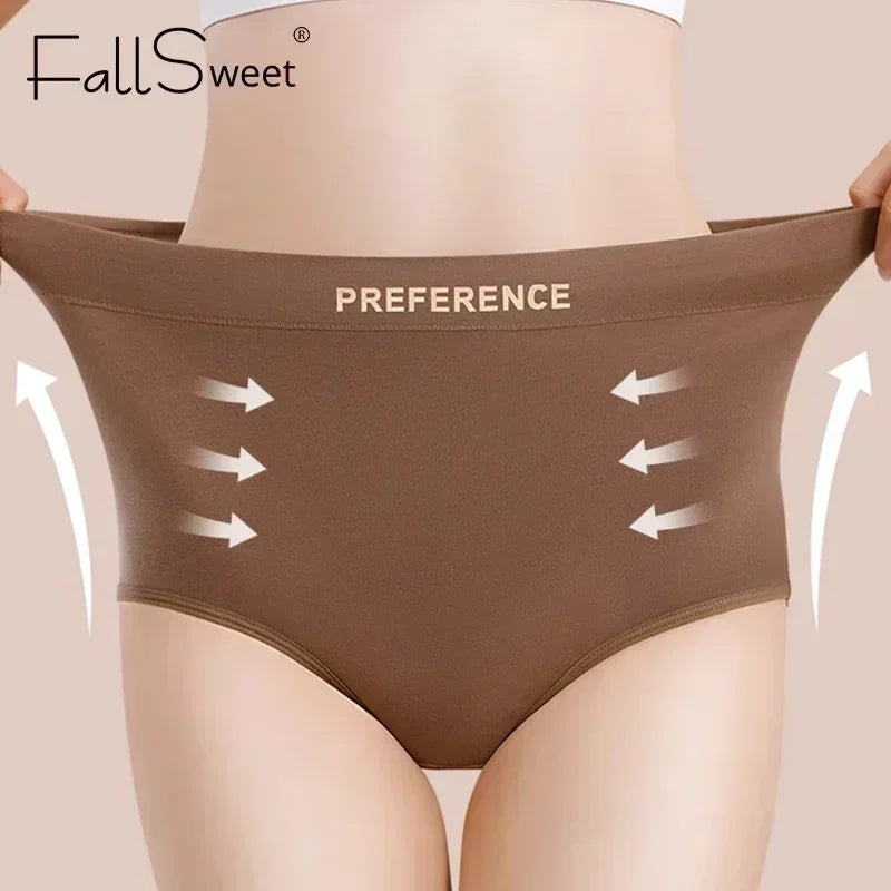 FallSweet 5Pcs Women Plus Size Cotton Panties Seamless Panties Comfort Breathable Underwear Girls Mid-Waist Briefs Sexy Lingerie.