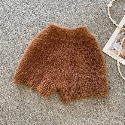 Autumn Winter New Knitted Shorts Women Korean High Waist Bottoms Causal Fashion Warm Sweater Short Femme