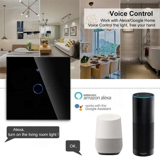 AXUS EU WiFi Smart Licht Schalter Touch Schalter RF433 Kein Neutralleiter Smart Home Leben Tuya App Steuerung Unterstützung Alexa Google Hause.