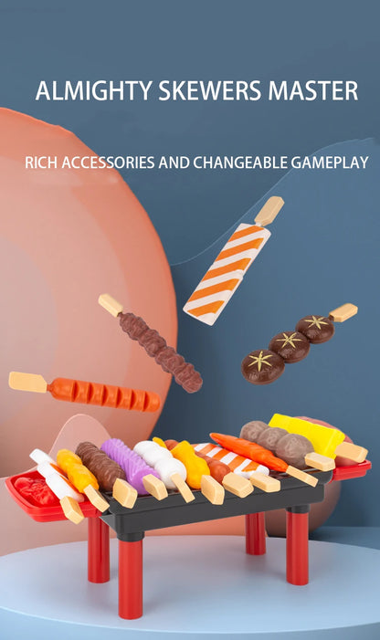 Baby Dress Up Kitchen Toys BBQ Set Kids Simulated BBQ Cookware Cooking Simulated Food Cosplay Educational Gift Toys.