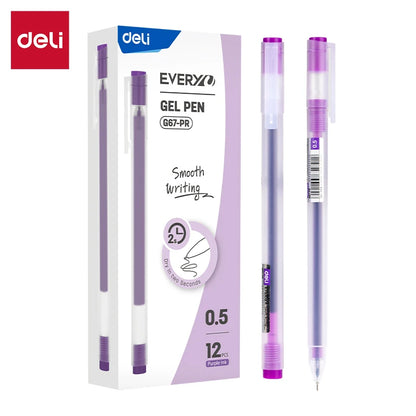 Deli 12 Teile/satz Gel Stift Schule Stifte Set Stift 0,5 MM Farbe Tinte Schreibwaren Student LieferungenWasser-basierte Stift Schreiben malerei Werkzeuge