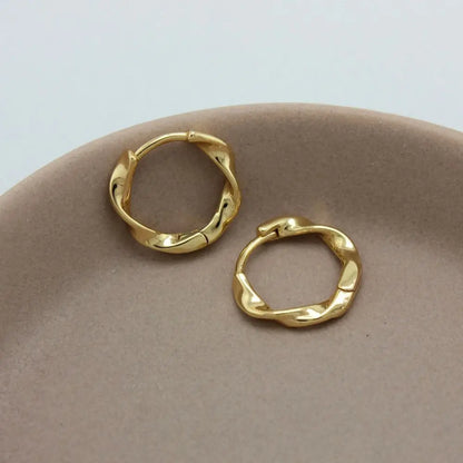 Mariasz Minimalist New Hot Sell Trendy Plated Gold Color Circle Earrings for Women Ear Hoop Earring Classic Jewelry.