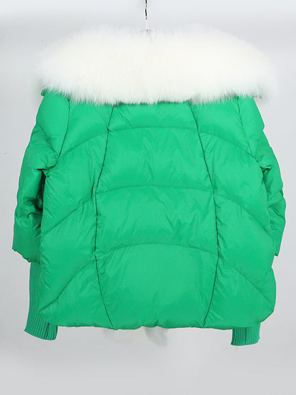 Lose Natürliche Echt Fox Pelz Kragen Mantel Dicke Neue Europäische Mode Weiße Ente Unten Jacke Winter Frauen Warme Luxus Oberbekleidung