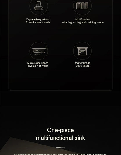 Waterfall Sink Large Single Slot Stainless Steel Kitchen Sink Embossed Washbasin Under The Basin Installation For Kitchen