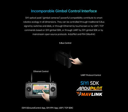 SIYI A8 mini 4K Gimbal Camara 8MP Ultra HD 6X Digital Zoom Gimbal Camera with 1/1.7" Sony Sensor 95g Lightweight 55x55x70mm.