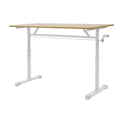 Höhenverstellbarer Stehpult, Blockfarbe, Sitz-Steh-Schreibtisch, 65–90 cm, Heimbüro-Schreibtisch, manuell erhöhbarer Tisch