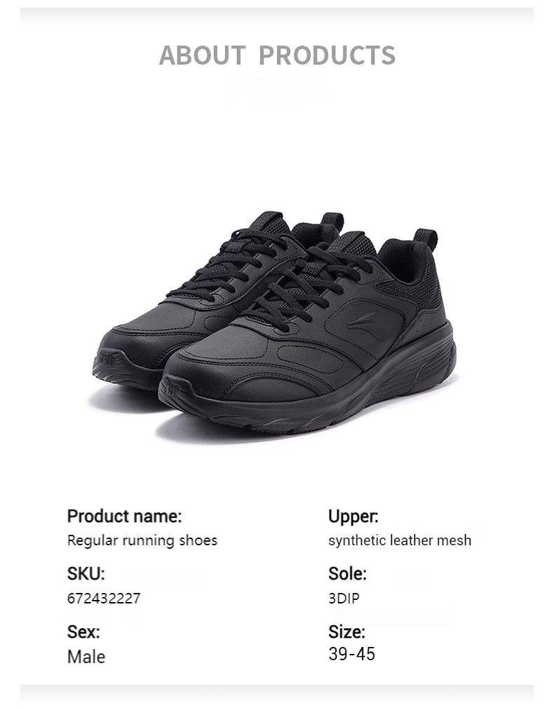 361 Degrees Men Running Shoes Lightweight Cushioning Leather Waterproof Casual Rebound Jogging Non-Slip Sneakers male 672432227