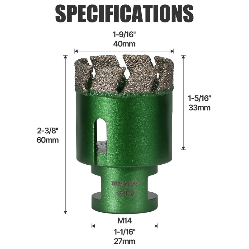6–130 mm M14-Gewinde, trocken, vakuumgelöteter Marmor, Mauerwerk, Lochsäge, Öffner, Diamantbohrkrone für Keramikfliesen, Granit, Marmor