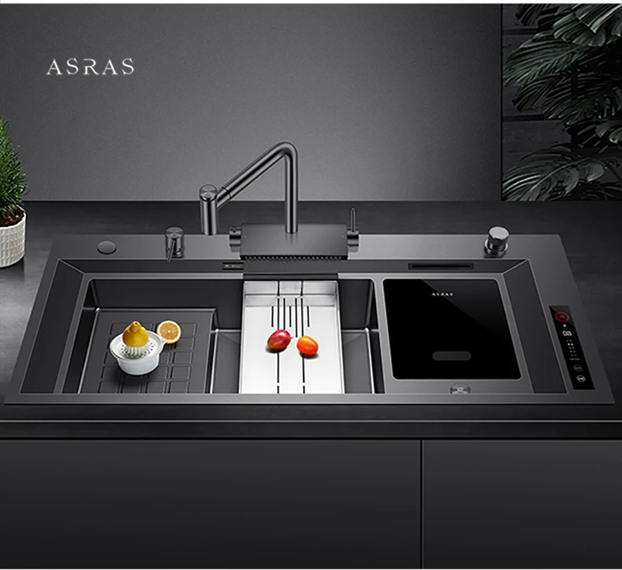 ASRAS 11550 NJH Large Size Smart Purifying Kitchen Sink Handmade Step Sink Smart Purifying Kitchen Island Sinks