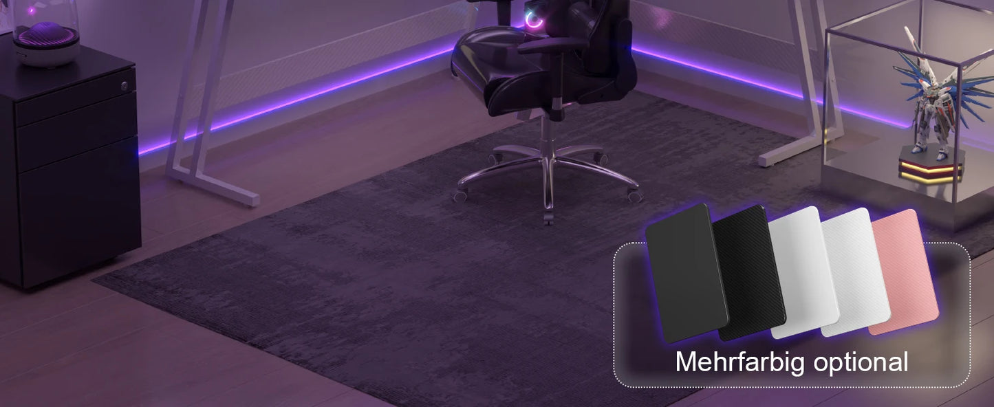 L-Form Gaming-Schreibtisch mit Monitorständer, großer PC-Computertisch für Gamer, Eckschreibtisch, Kohlefase