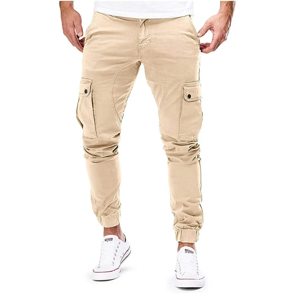2025 new men's workwear pants, European and American men's loose straight casual pants, men's workwear pocket pants S-XXXL