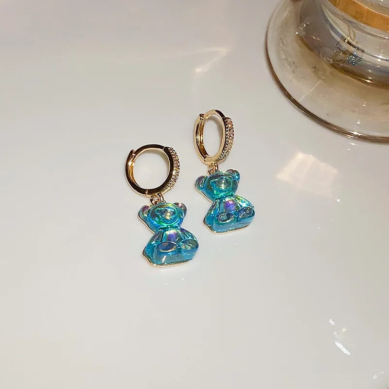 2023 New Fashion Cute Animal Stud Earrings Women Cartoon Small Black Cat Bear Shark Dinosaur Earring Ear Stud Girl Funny Jewelry