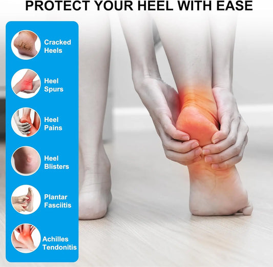 Gel Heel Protector for Heel Pain Relief Plantar Fasciitis Dry Cracked Bone Spur Heels Cushion Pads Moisturizing Foot Sleeves.