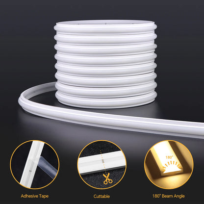 Neon Cob Self-adhesive LED Strip Touch Sensor Light AC110/220V TO DC 24V Silicone Tube Dimmable Neon Tape for Under Cabinet Lamp.