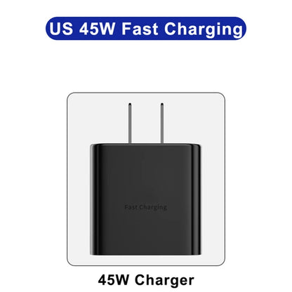 45W PD Super fast charge for  S22 S23 Ultra Note 10+ 5G USB C Mobile Phone Type C US/EU/UK  Fast Quick Charging Wall Adapter.