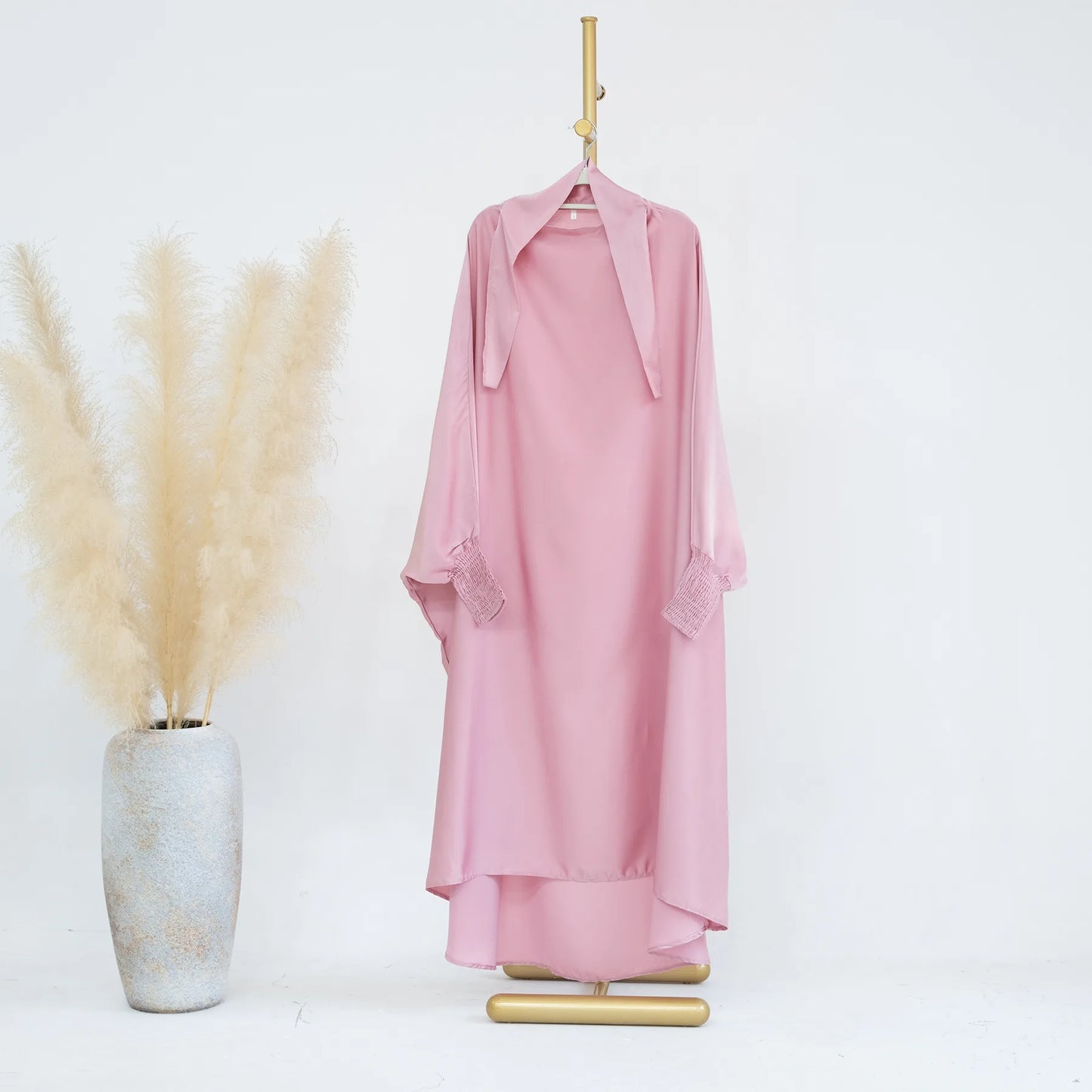 Ramadan Muslim Robe 2 Piece Set Mommy & Kids Prayer Garment Hijab Dress Women Girls Hooded Abaya Niqab Islam Dubai Eid jilbab