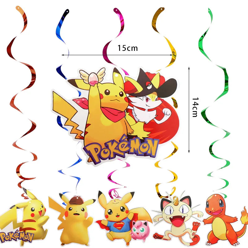 Pokemon Geburtstag Party Dekoration Pikachu Blitz Neue Ballon Set Kid Event Liefert Einweg Geschirr Banner Maske Hintergrund.