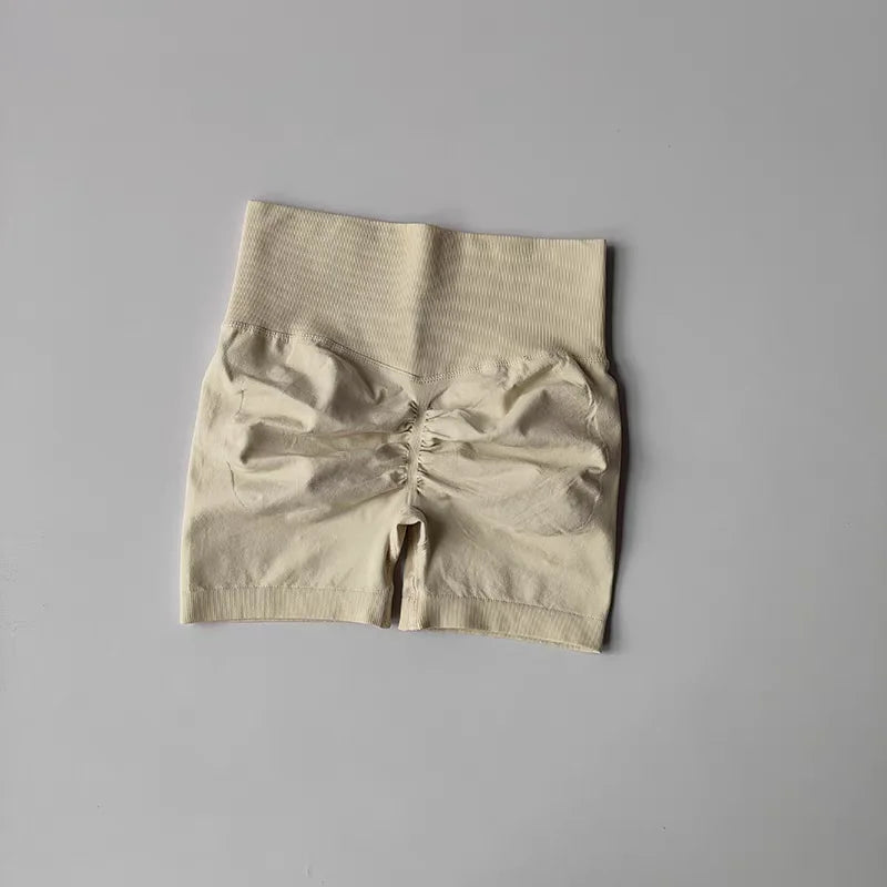 Summer High-Waist Women's Yoga Shorts Breathable Fitness Shorts Butt Lift Sports Running Cycling Push-Up Workout Gym Shorts