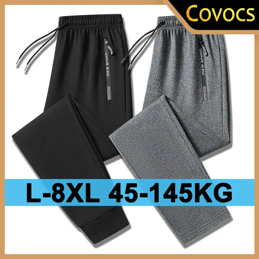 Men's Plus Size M-8XL Casual Loose Sports Pants Straight Leg Harlan Long Trousers Spring Autumn Long Pants Male Clothing 145KG.
