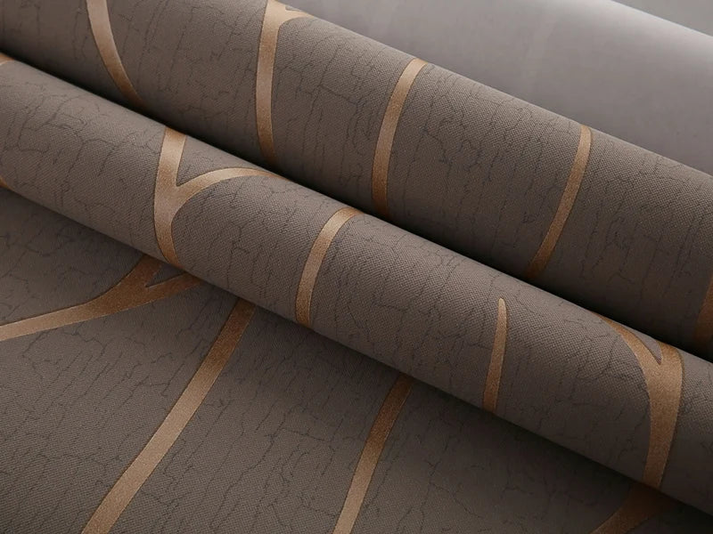 53 cm europäischer moderner Schlafzimmer-Hintergrund, 3D-Vlies, feuchtigkeitsbeständige Tapete, Kurvenstreifen, verdickte Wandaufkleber