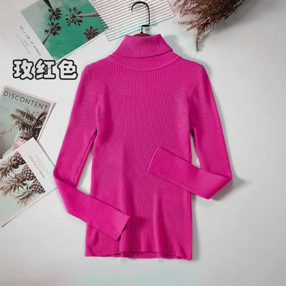JMPRS Rollkragenpullover Frauen Mode Einfache Winter Pullover Jumper Hohe Elastische Gestrickte Herbst Weibliche Grundlegende Tops Casual Bluse