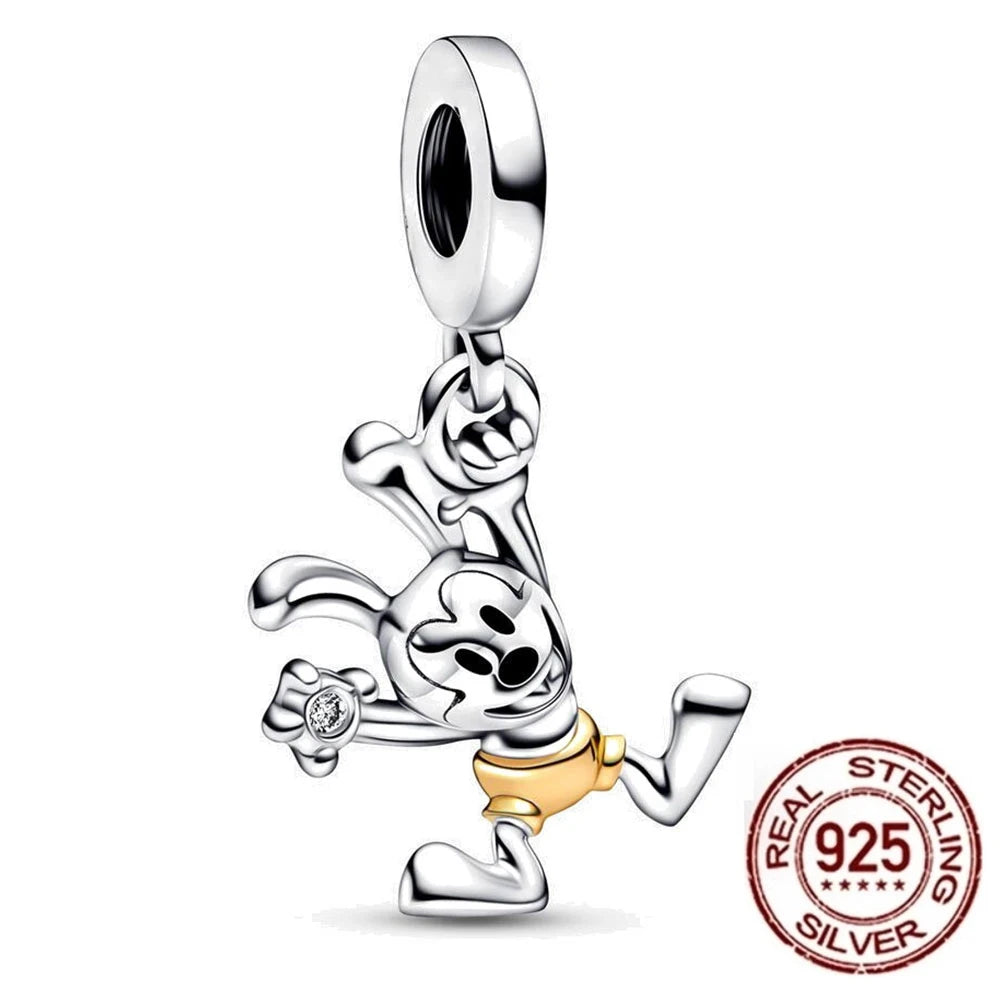 100% 925 sterling silver Disney 100th anniversary charm beads suitable for original DlY bracelet, women's fashion gift