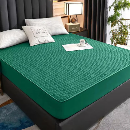 Waterproof Thicken bed Cover Solid color Mattress Protector Skin-Friendly Queen King Double Fitted Sheet Mat 90 140 180x200cm