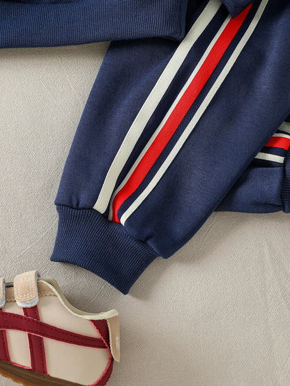 2Pcs 2025 New Style Autumn Winter Baby Boys Long Sleeve Sweatshirt &Pant Casual Sports Suit Western Fashion Clothes Set For 1-3Y.